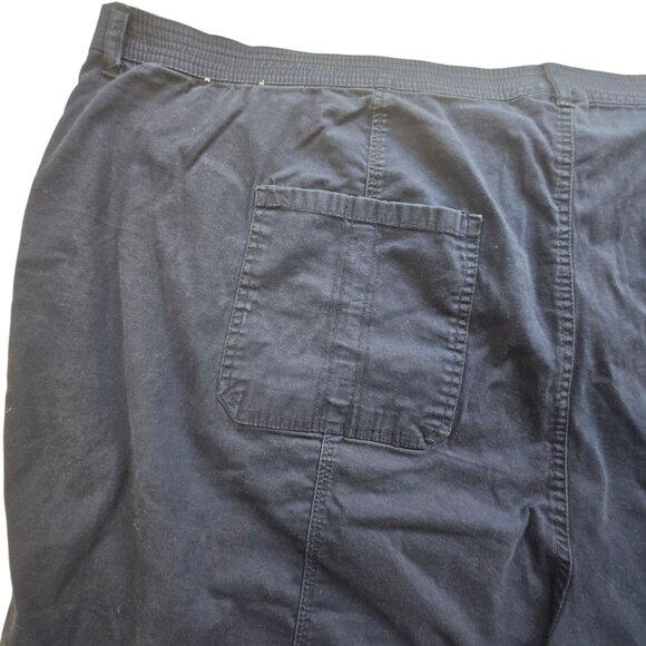 Catherines Plus Size 5X Navy Capri Pants Elastic Waist Drawstring Ankle Pockets - Picture 12 of 16